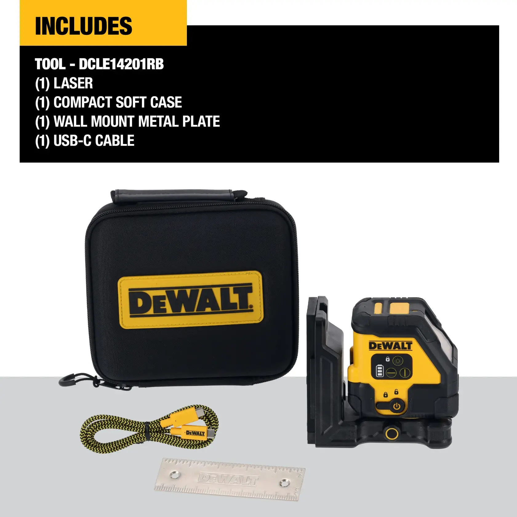 DEWALT® USB Cross Line Red Beam Laser