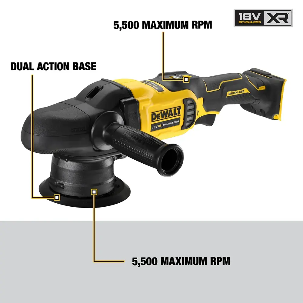 DEWALT® 18V XR® Brushless 125mm Rotary-Orbital Polisher (Tool Only)