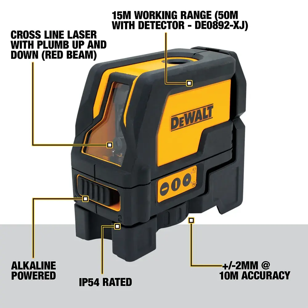 DEWALT DW0822CG, DW0822 outil pour marquage sur sol de construction, cadre en acier visible.