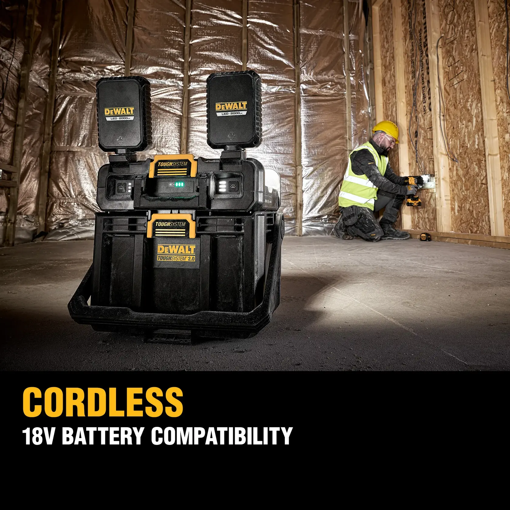 DEWALT® TOUGHSYSTEM® 2.0® Adjustable Work Light With Storage