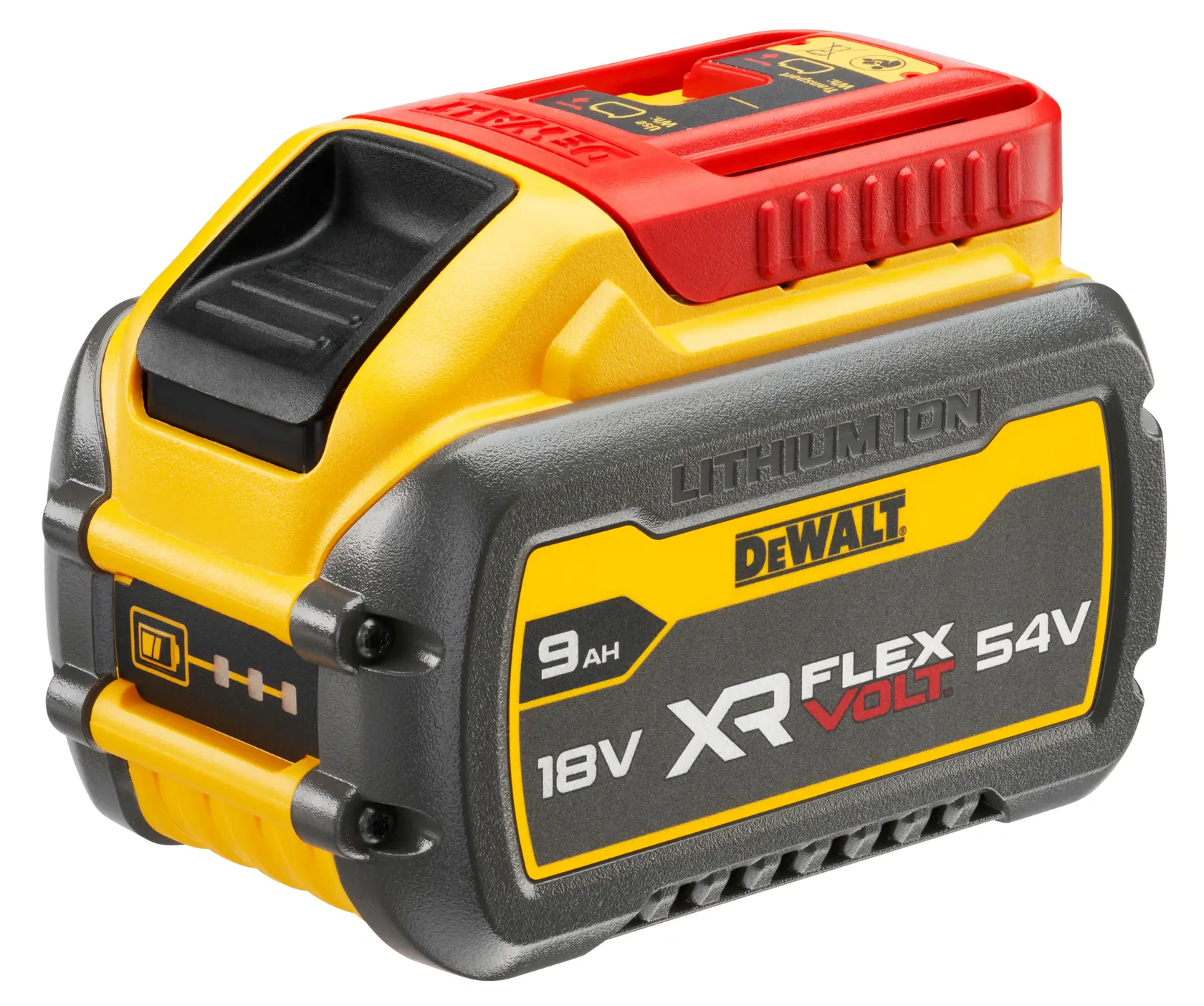 DEWALT FLEXVOLT logo with DEWALT in bold yellow letters and FLEXVOLT in white and red letters on a black background.