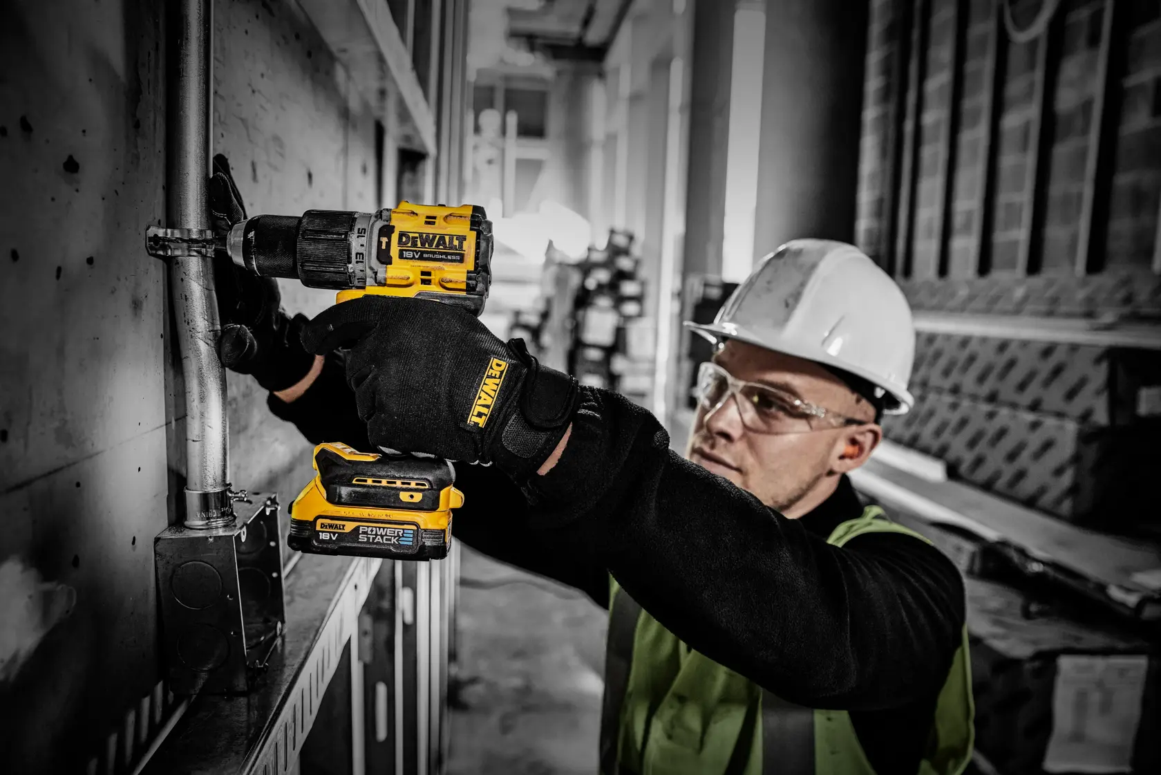 DEWALT graphic showing '20V MAX*' in large gray and yellow text inside a black and gray rectangle, with a yellow and black background.