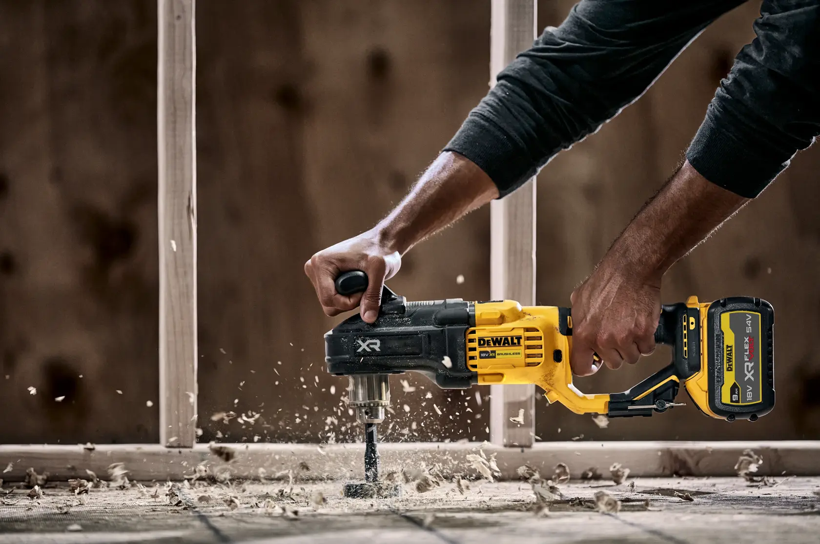 DEWALT® 18V XR® Brushless Right Angle Stud and Joist Drill (Tool Only)