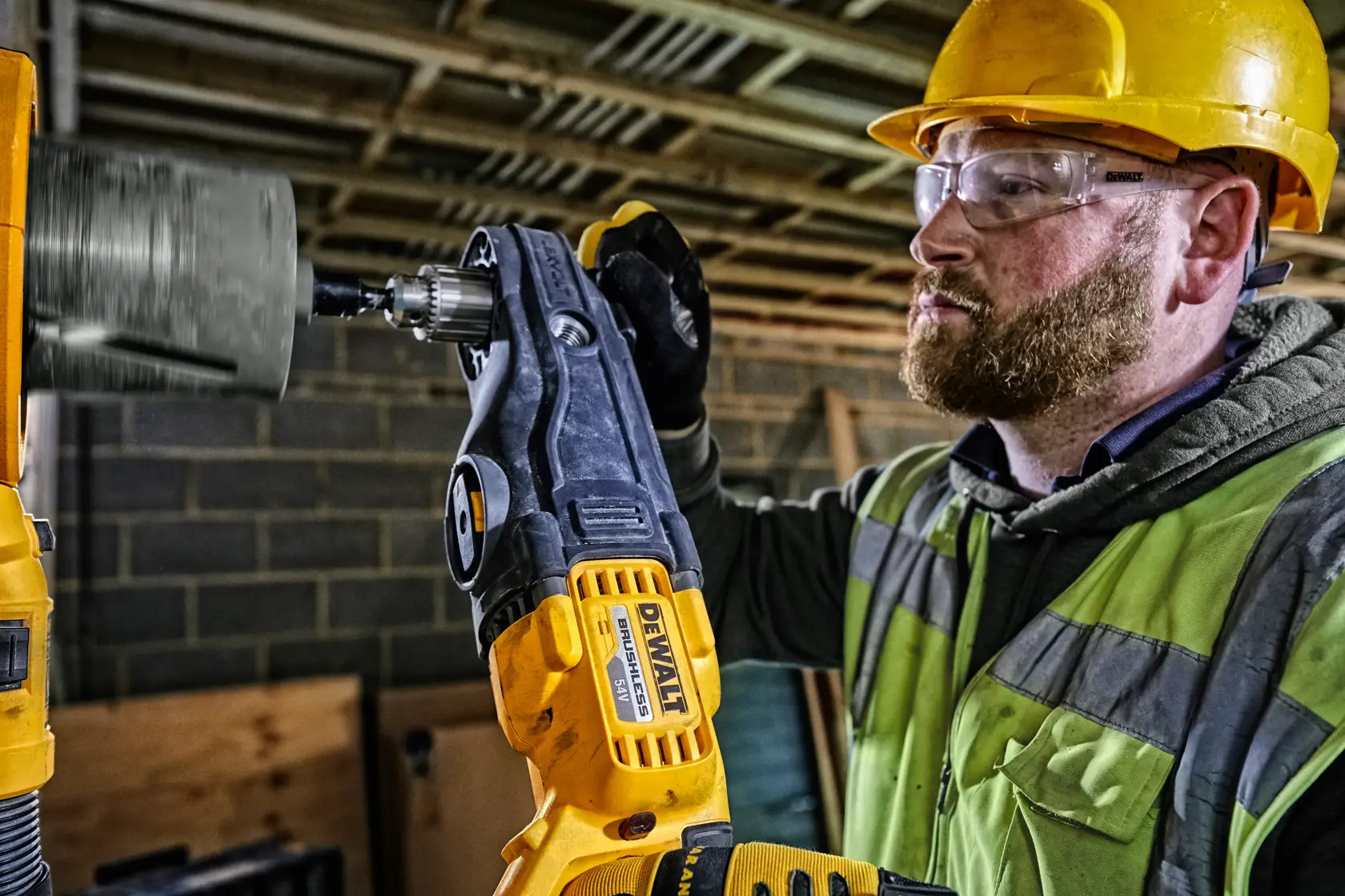 DEWALT® 54V XR® Brushless Right Angle Stud, Joist and Core Drill (Tool Only)
