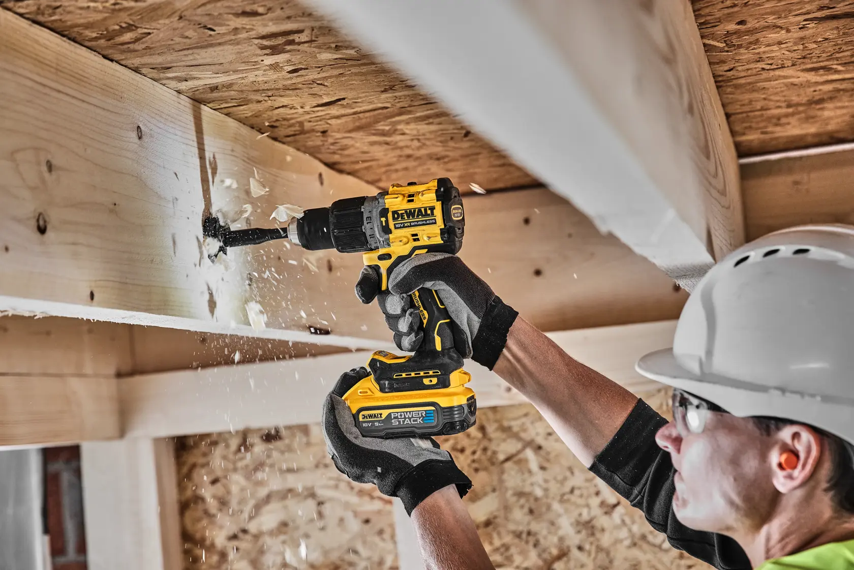 DEWALT cordless drill kit with batteries, charger, and carrying case on a white background.