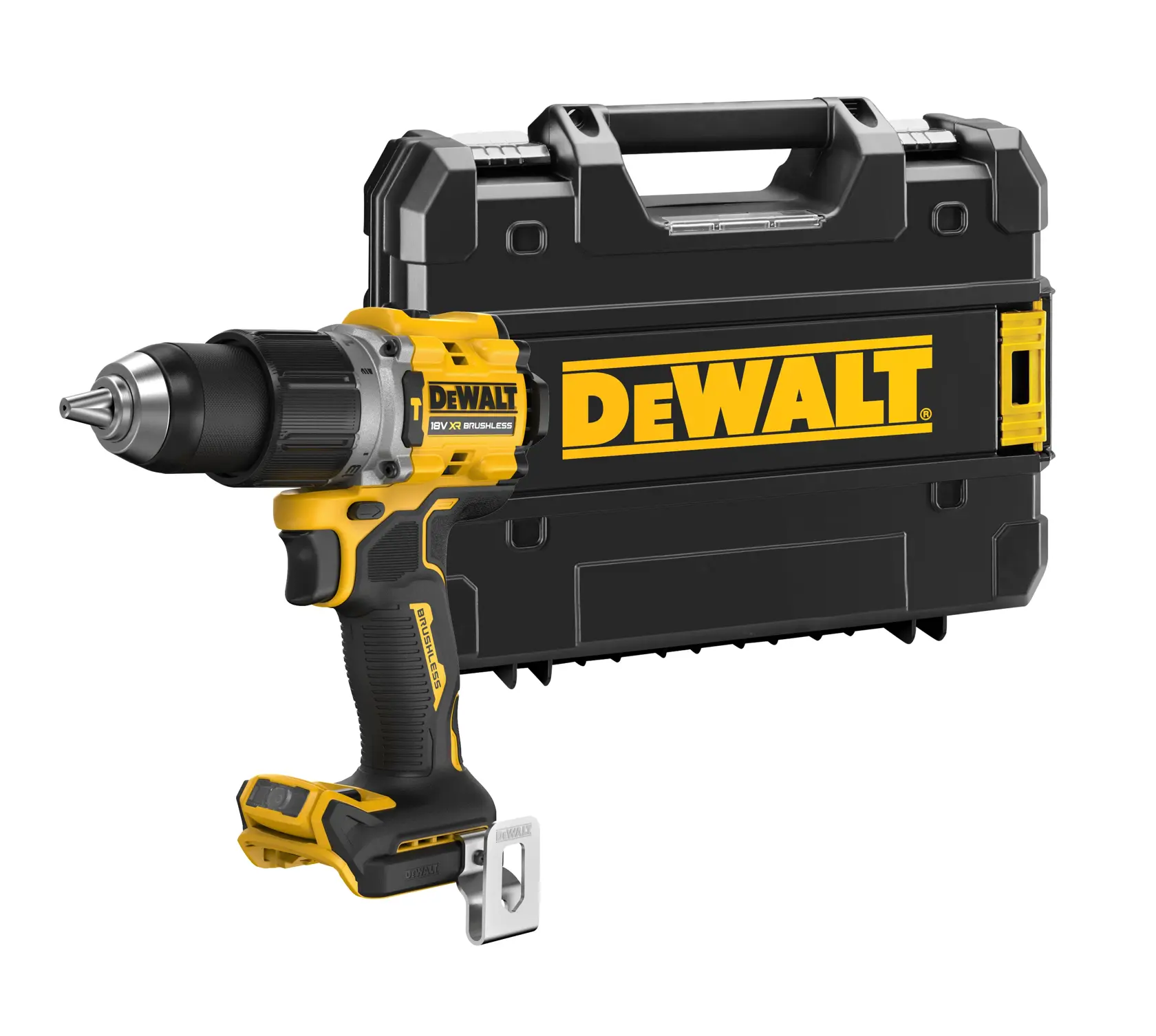 Taladro DEWALT con estuche, modelos DCD805NT-XJ y DCD805NT. Fotografía, región ASIA EMEAANZ.