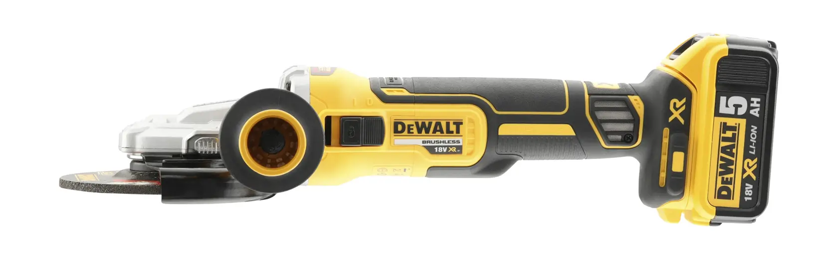 DEWALT® 18V XR® Brushless 125mm Flat Head Angle Grinder (Tool Only)