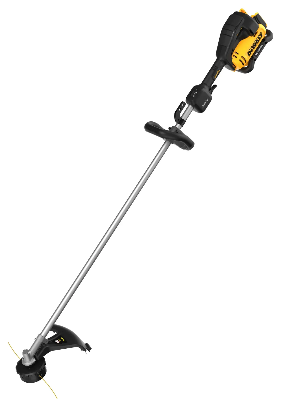 DEWALT string trimmer, product SKUs DCMST911N and DCMST911N-XJ shown.