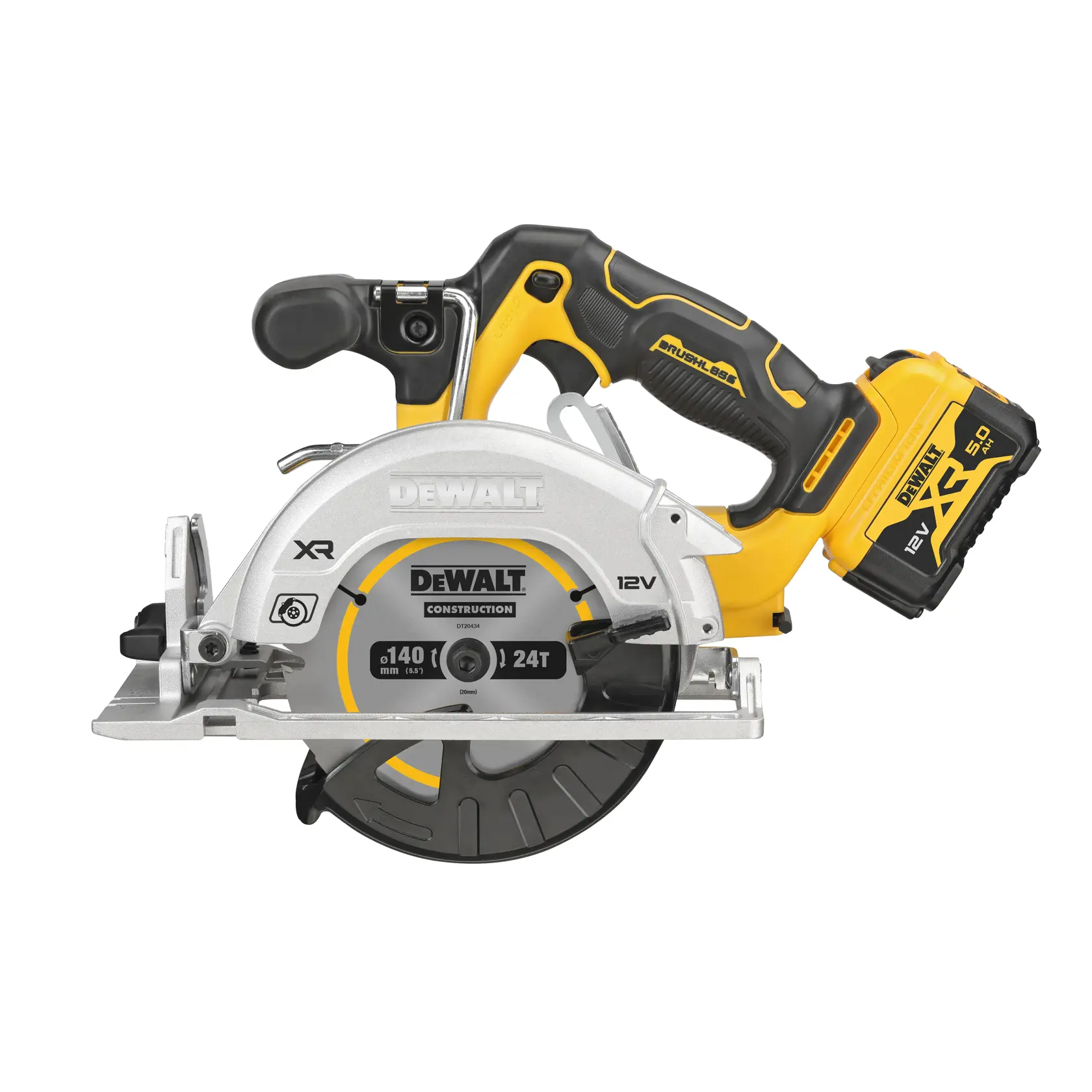 Sierra DEWALT DCS512P2-QW, DCS512P2, categoría fotografía, herramienta amarilla inalámbrica, marca visible.