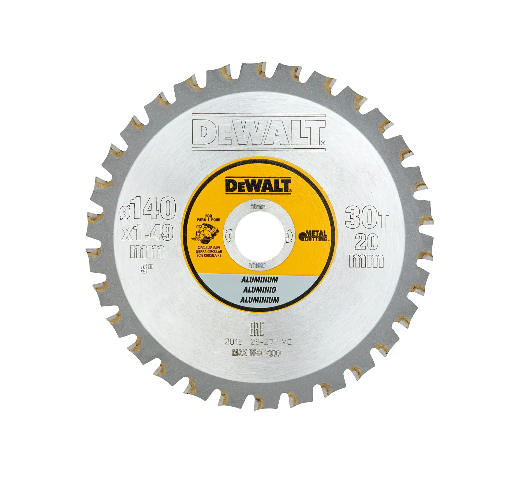 DEWALT® METAL 140mm x 20mm 30T Aluminum Circular Saw Blade