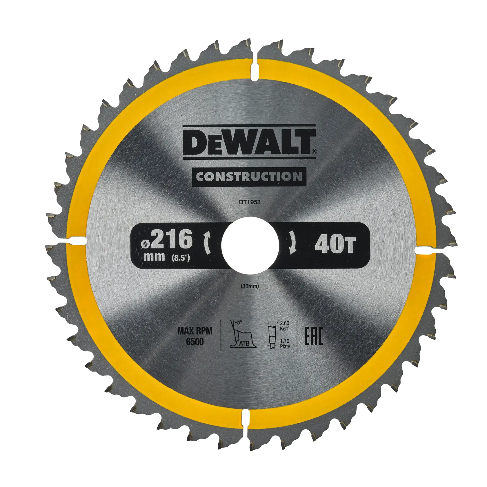 DEWALT® 216mm x 30mm 40T Circular Saw Blade