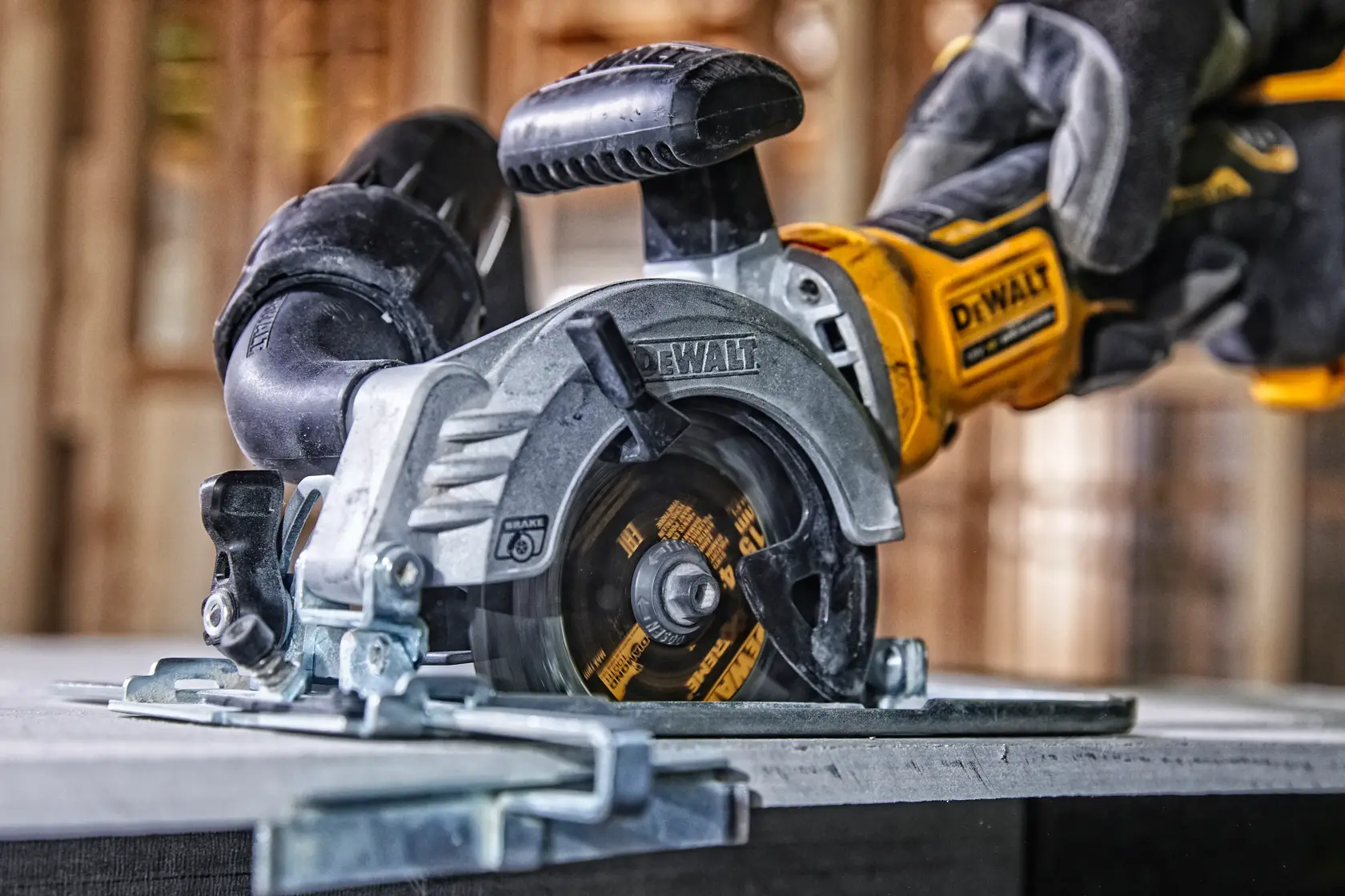 Graphic showing DEWALT XTREME Sub-Compact Series branding with the slogan 'Compact and Performance Packed' on a yellow background.