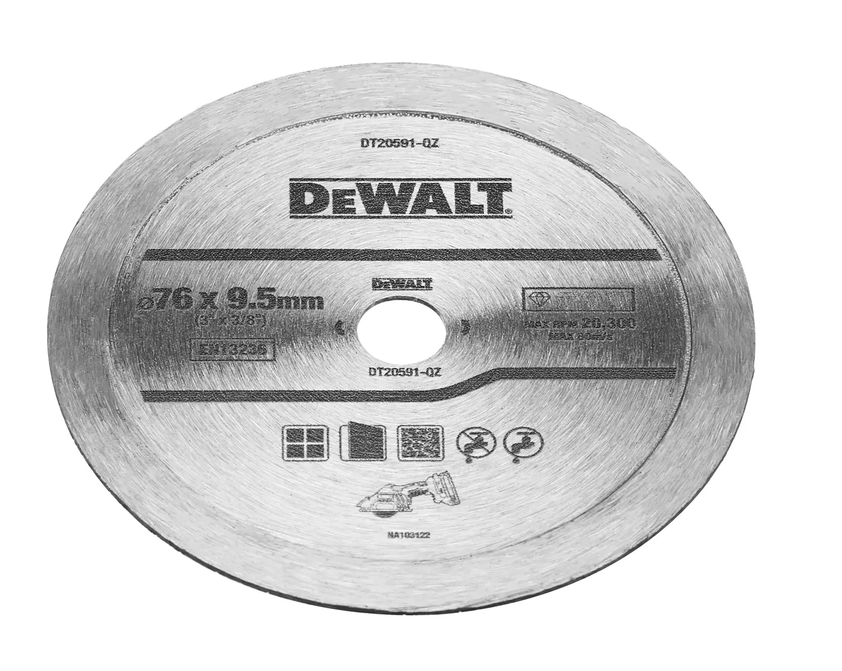DEWALT® 76mm X 10mm Continuous Tile / Ceramics Diamond Wheel