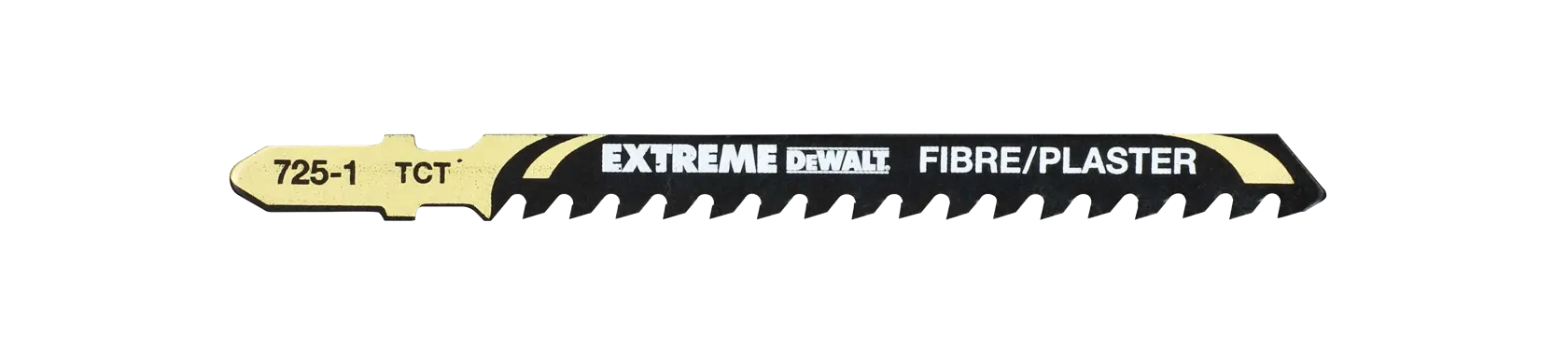 DEWALT DT2103-QZ Extreme jigsaw blade for fibre and plaster, shown isolated on a white background.