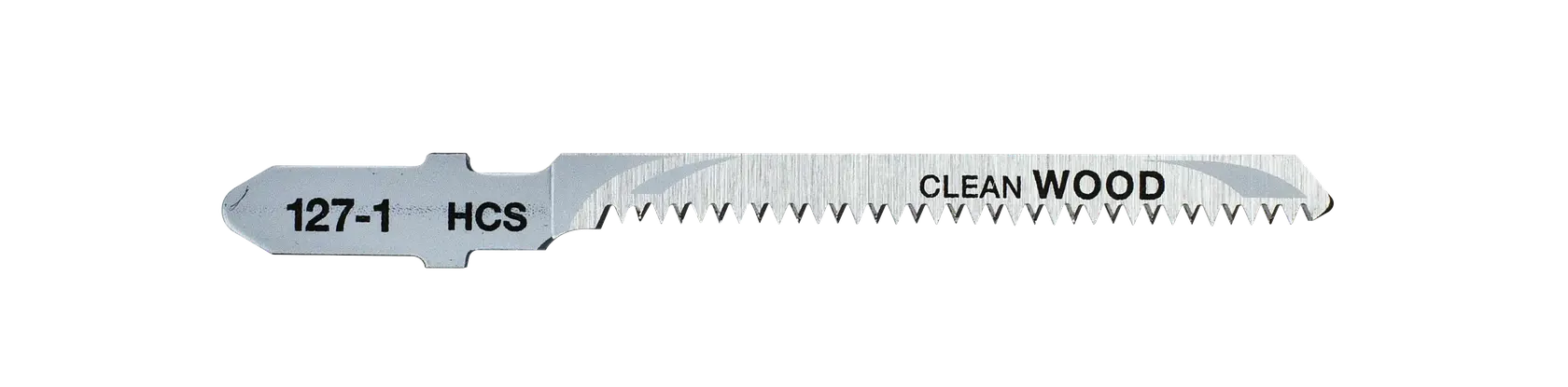 DEWALT DT2168 jigsaw blade for clean wood cutting, HCS material, silver with fine teeth.