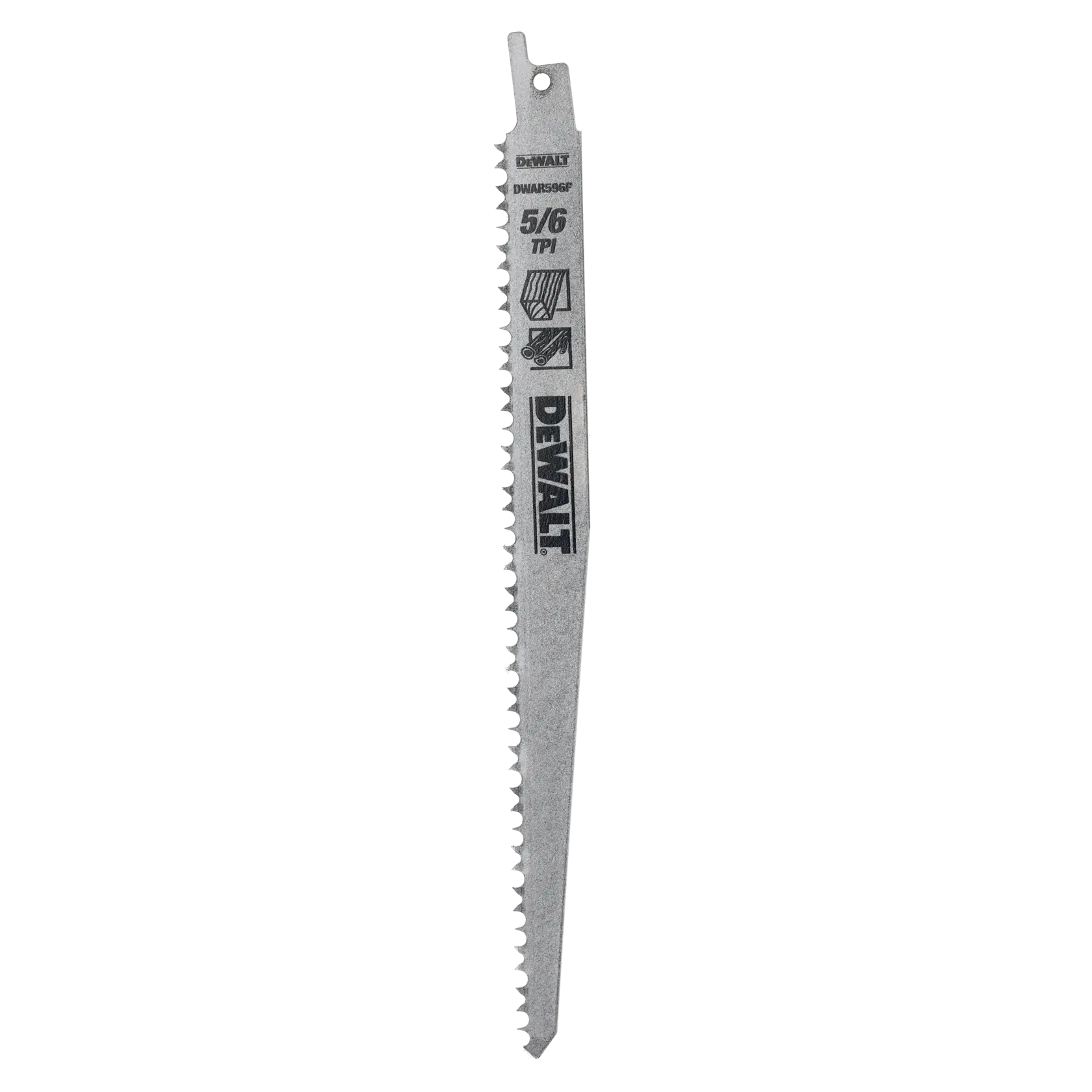 DEWALT DT2352 reciprocating saw blade with 5/6 TPI, suitable for cutting wood and metal.