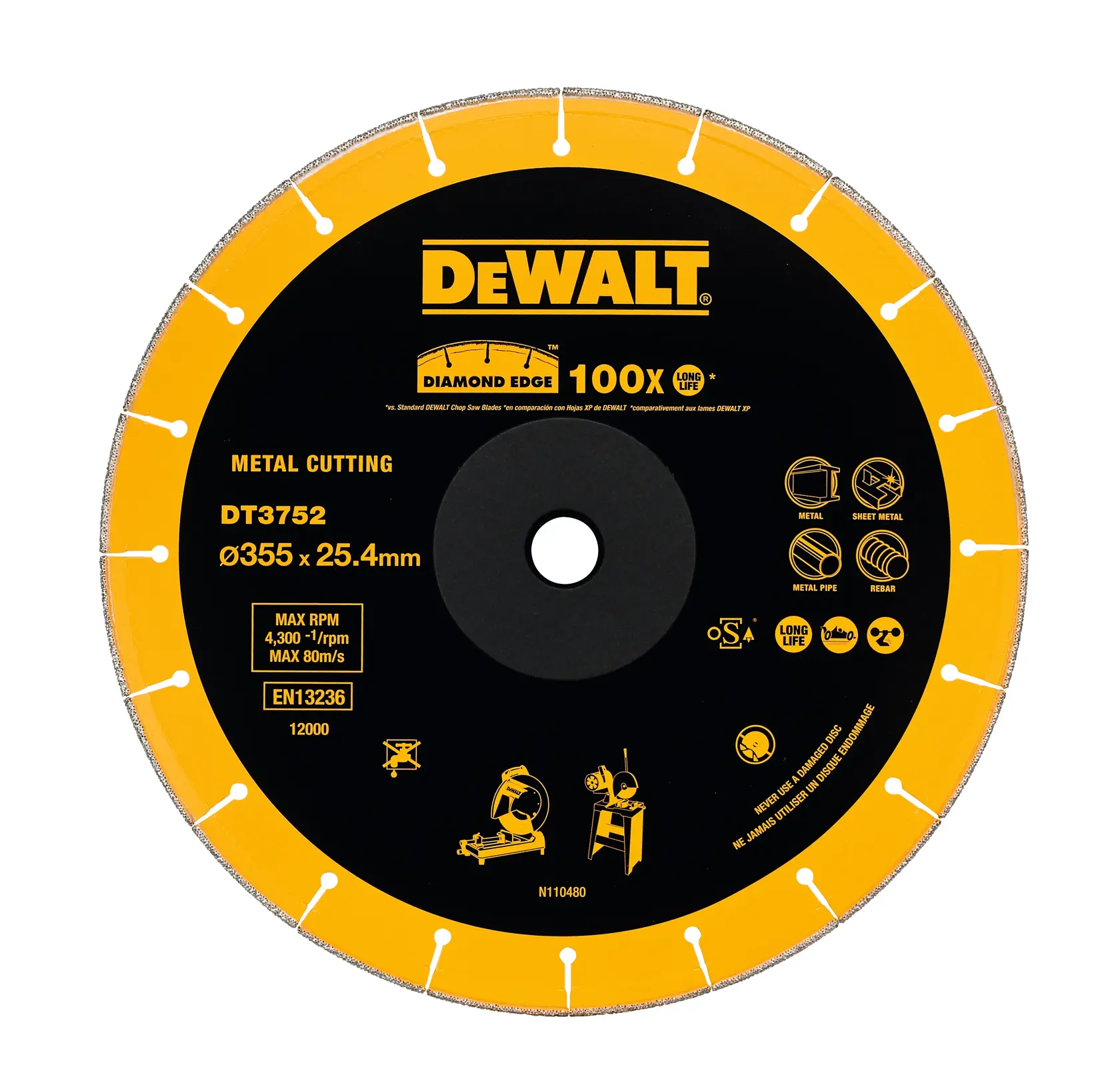 Graphic showing DEWALT XTREME Sub-Compact Series branding with the slogan 'Compact and Performance Packed' on a yellow background.