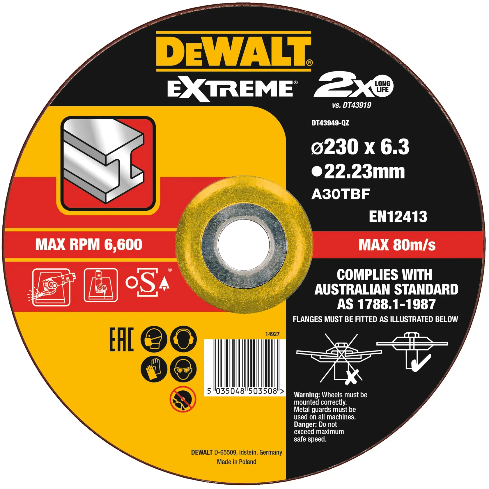 Graphic showing DEWALT XTREME Sub-Compact Series branding with the slogan 'Compact and Performance Packed' on a yellow background.