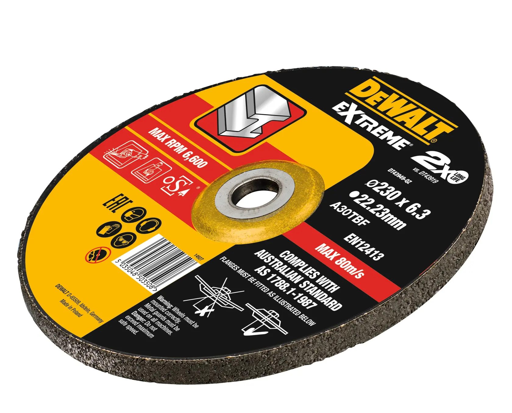 Graphic showing DEWALT XTREME Sub-Compact Series branding with the slogan 'Compact and Performance Packed' on a yellow background.