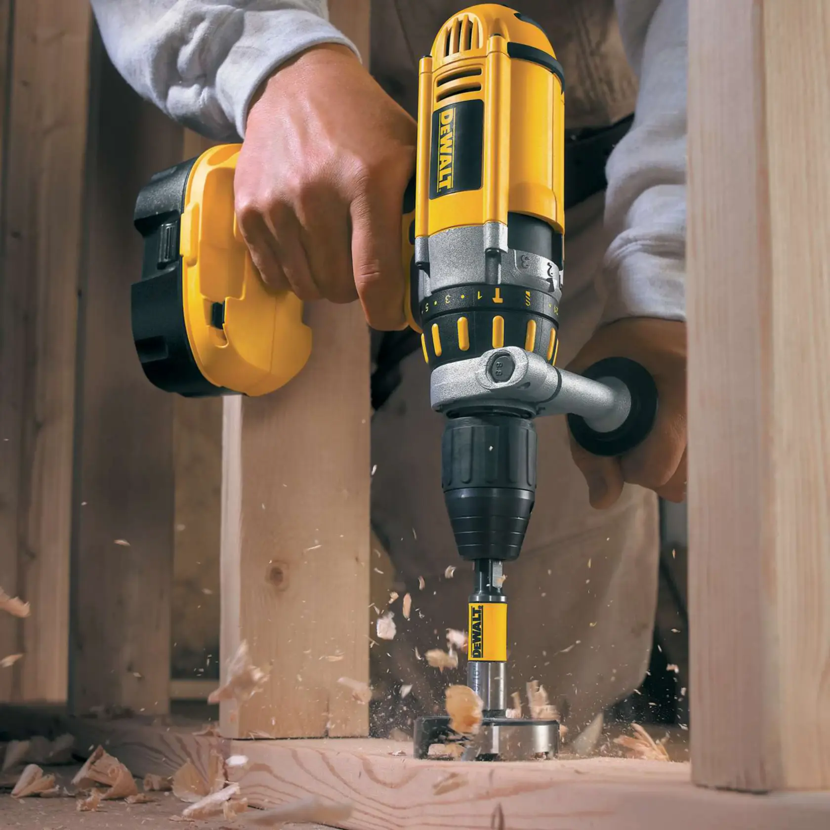 Graphic showing DEWALT XTREME Sub-Compact Series branding with the slogan 'Compact and Performance Packed' on a yellow background.