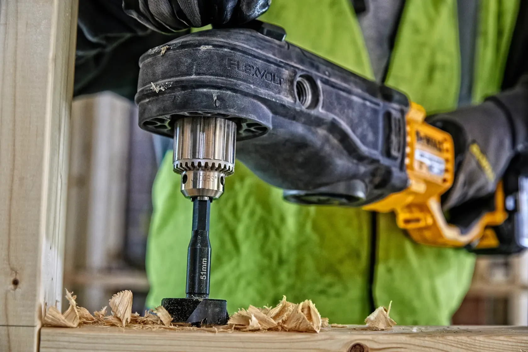 Graphic showing DEWALT XTREME Sub-Compact Series branding with the slogan 'Compact and Performance Packed' on a yellow background.