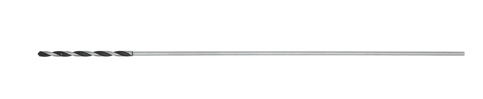 A DEWALT long, slim metal drill bit with spiral fluting, shown on a plain white background.