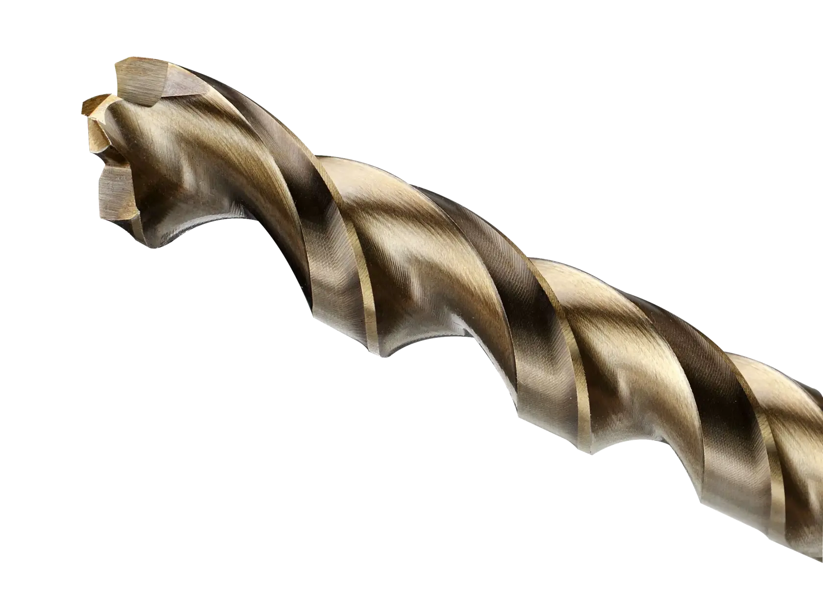 DEWALT drill bit, DT5061-QZ, DT5061. Metal spiral tip close-up. Photography product category.