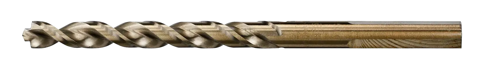 Single metal twist drill bit for use with power drills, shown isolated on a white background.