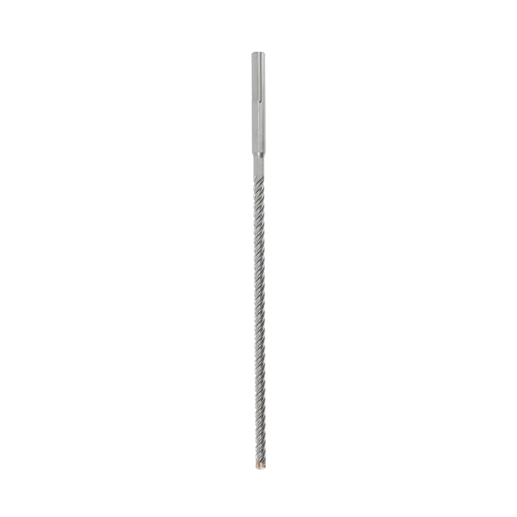 Long DEWALT SDS-plus masonry drill bit with spiral flutes for drilling into concrete and stone.