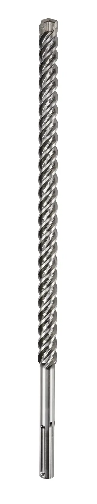 Photo of DEWALT SDS Max drill bit, spiral design, silver color, front angle, SKU DT60825.
