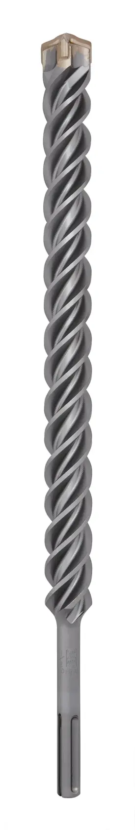 Photo of DEWALT SDS Max masonry drill bit, SKU DT60842, silver, spiral design, front angle on white background.
