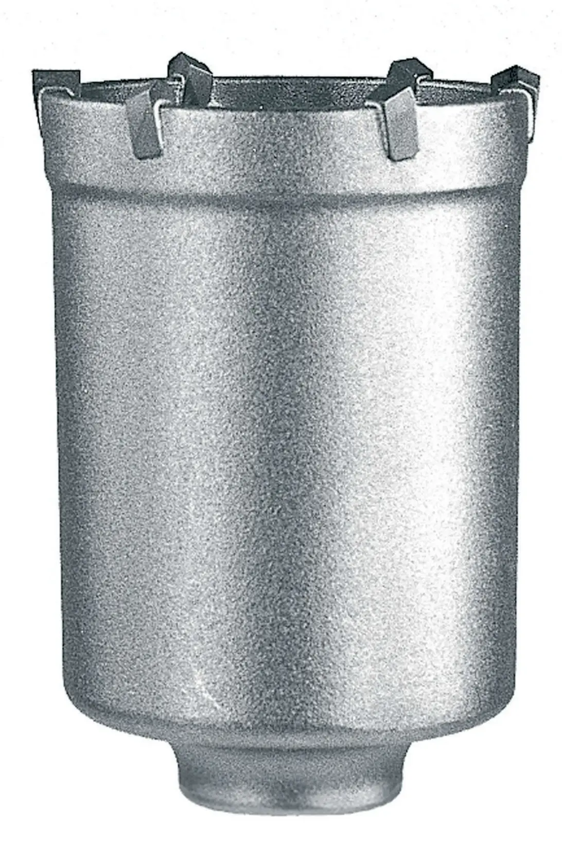 DEWALT core drill bit, silver finish, upright view, SKUs DT6763-QZ, DT6763, for masonry. White background.
