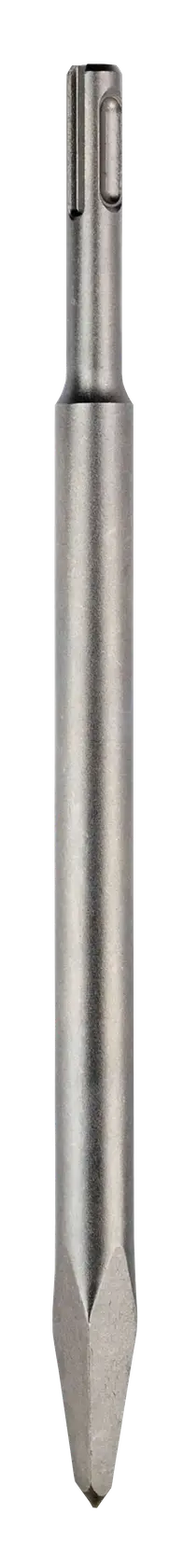 DEWALT chisel bit, silver, pointed tip, product photo, SKUs DT6801-QZ, DT6801, white background.