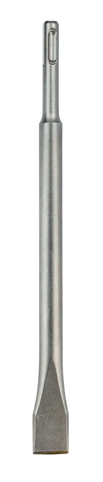 DEWALT DT6802 flat chisel bit, silver, photographed on white background, shows full length and SDS-Plus shank.