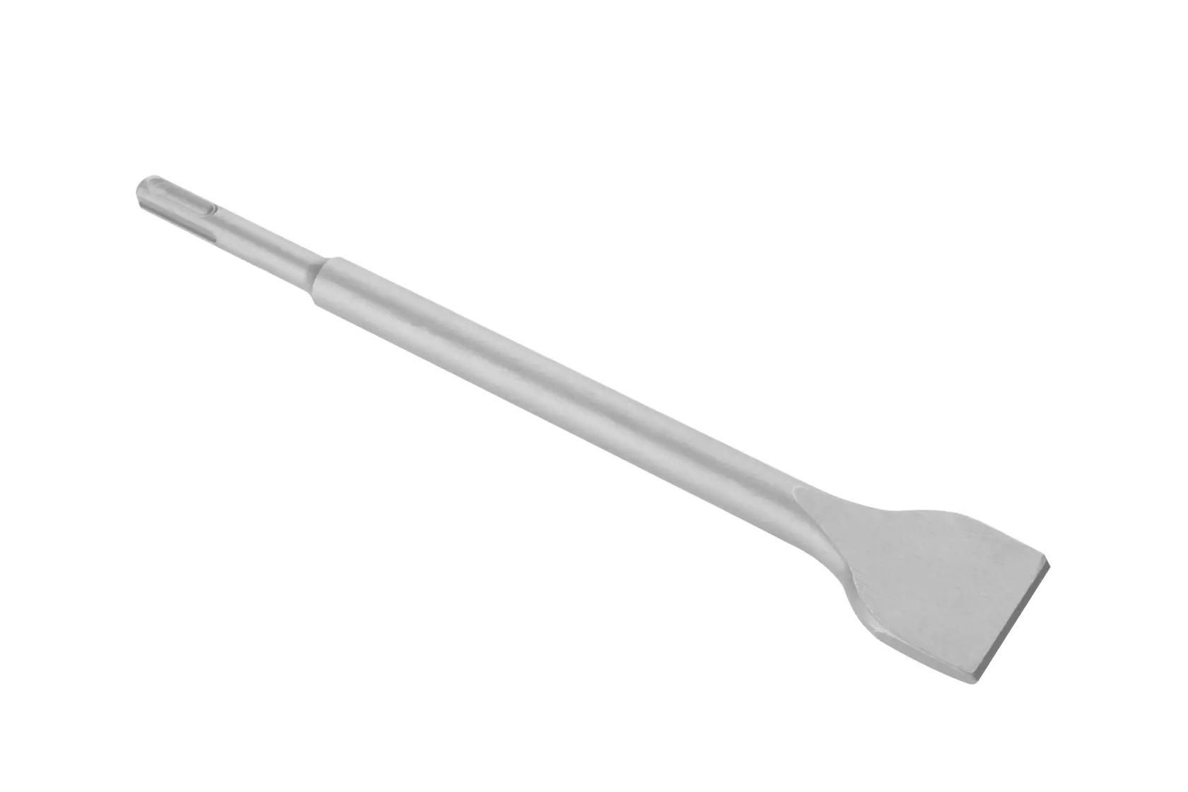 A flat chisel with SDS shank, used for masonry demolition or surface removal tasks.