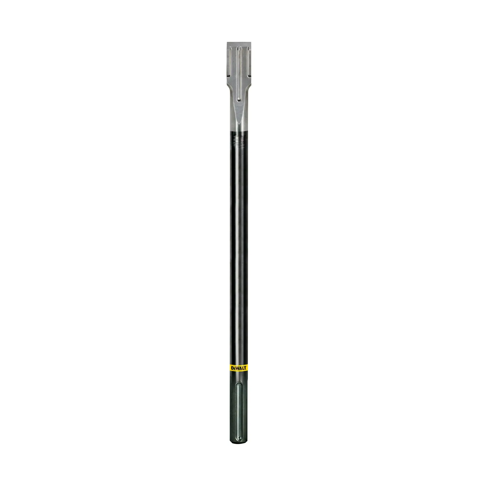 DEWALT chisel, silver and black, upright view, SKUs DT6812, DT6812-QZ, photography, white background.