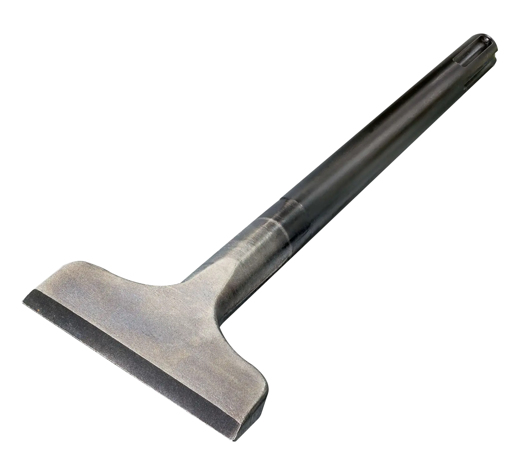 DEWALT steel wide chisel with flat blade and SDS-max shank, designed for demolition or surface removal tasks.