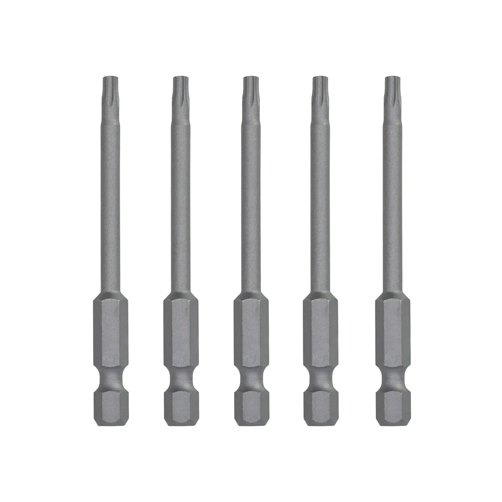 DEWALT DT7292-QZ, DT7292 long gray screwdriver bits set, front view, product photography, white background.