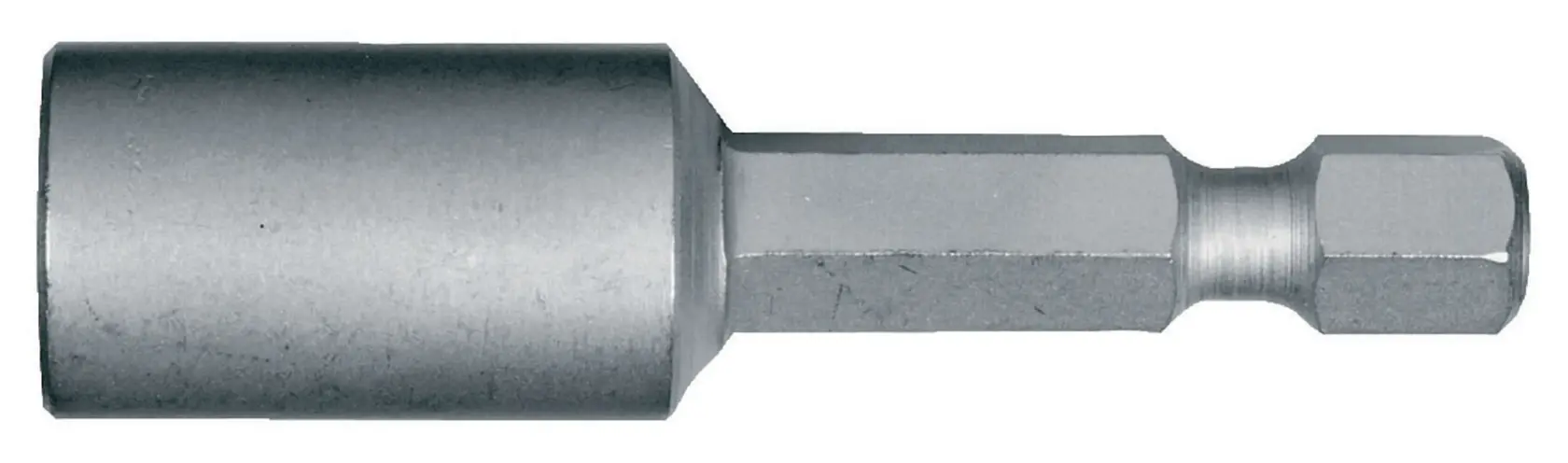 Photo of DEWALT DT7401 metal nut driver bit, hex shank, product angle on white background.