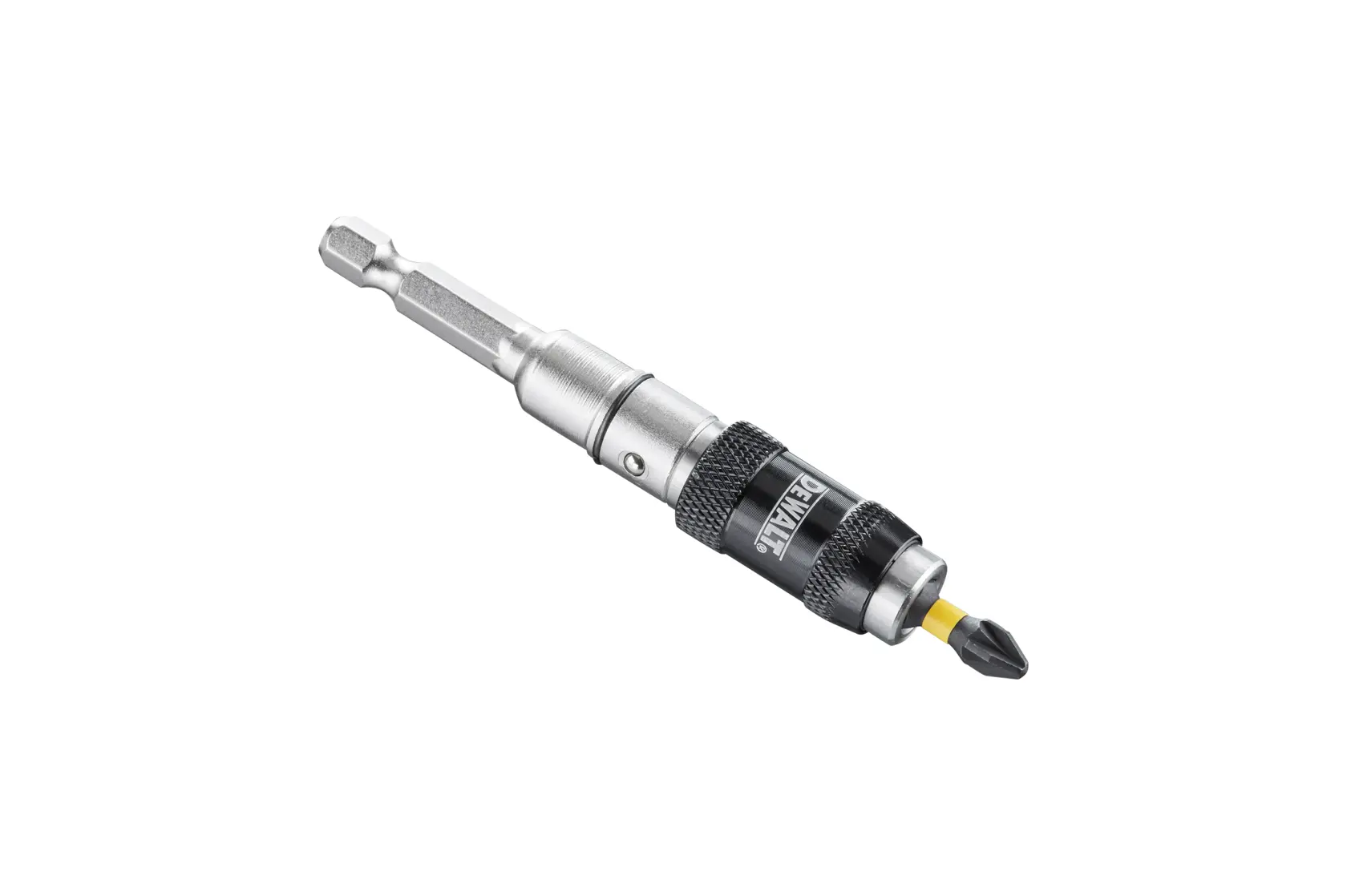 DEWALT DT7505 magnetic bit holder with a Phillips screwdriver bit, shown on a white background.
