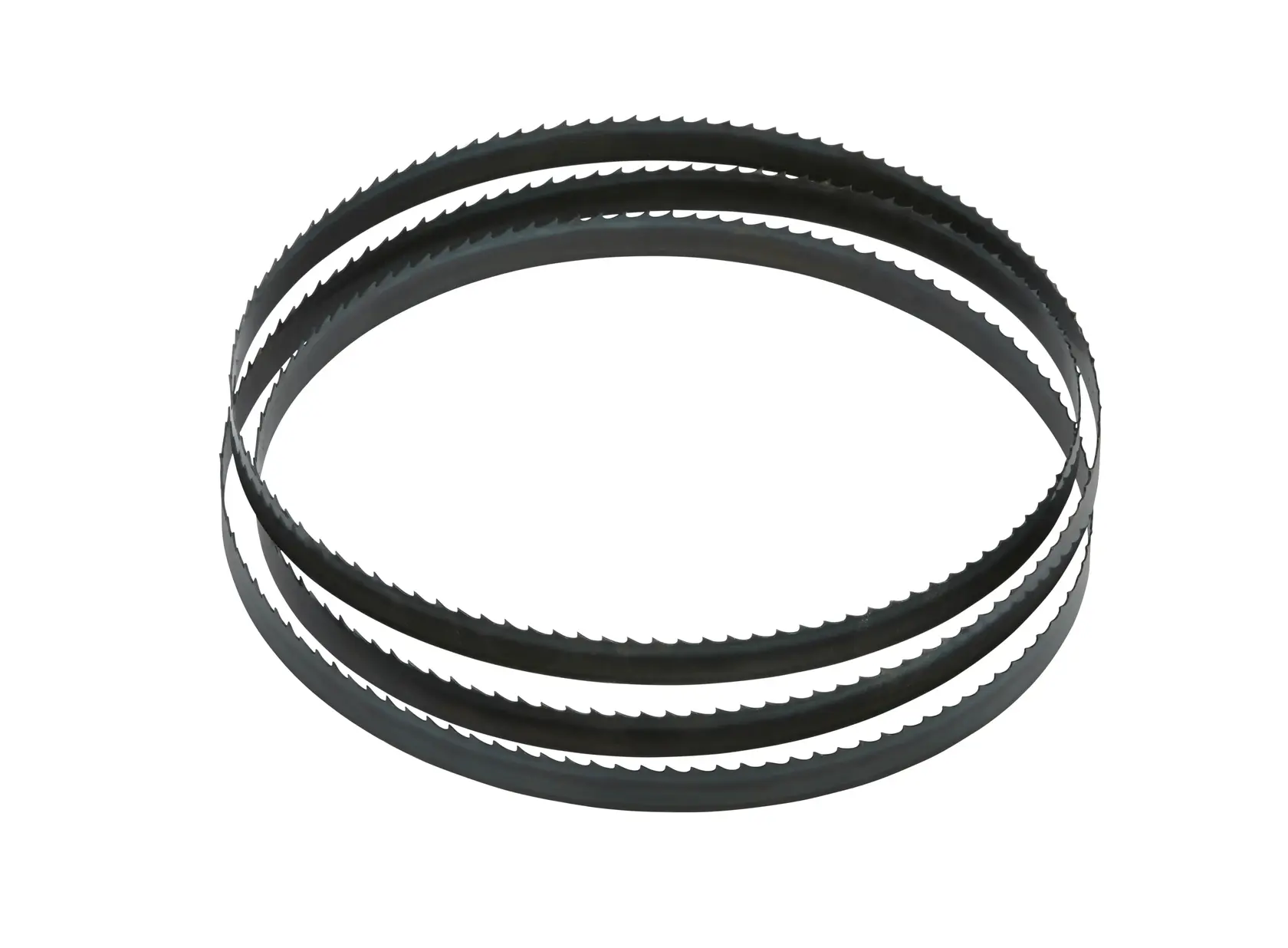 DEWALT band saw blade DT8473-QZ DT8473, black, coiled, visible teeth, product photo on white background.