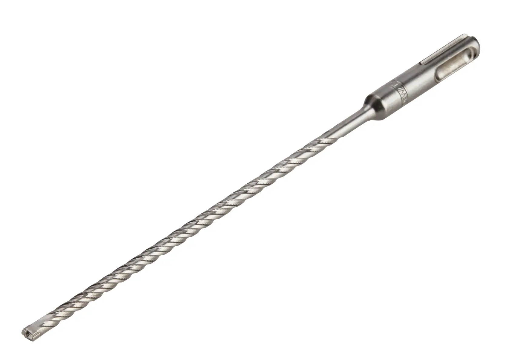 A single metal drill bit with spiral flutes and an SDS shank, suitable for masonry and concrete drilling.