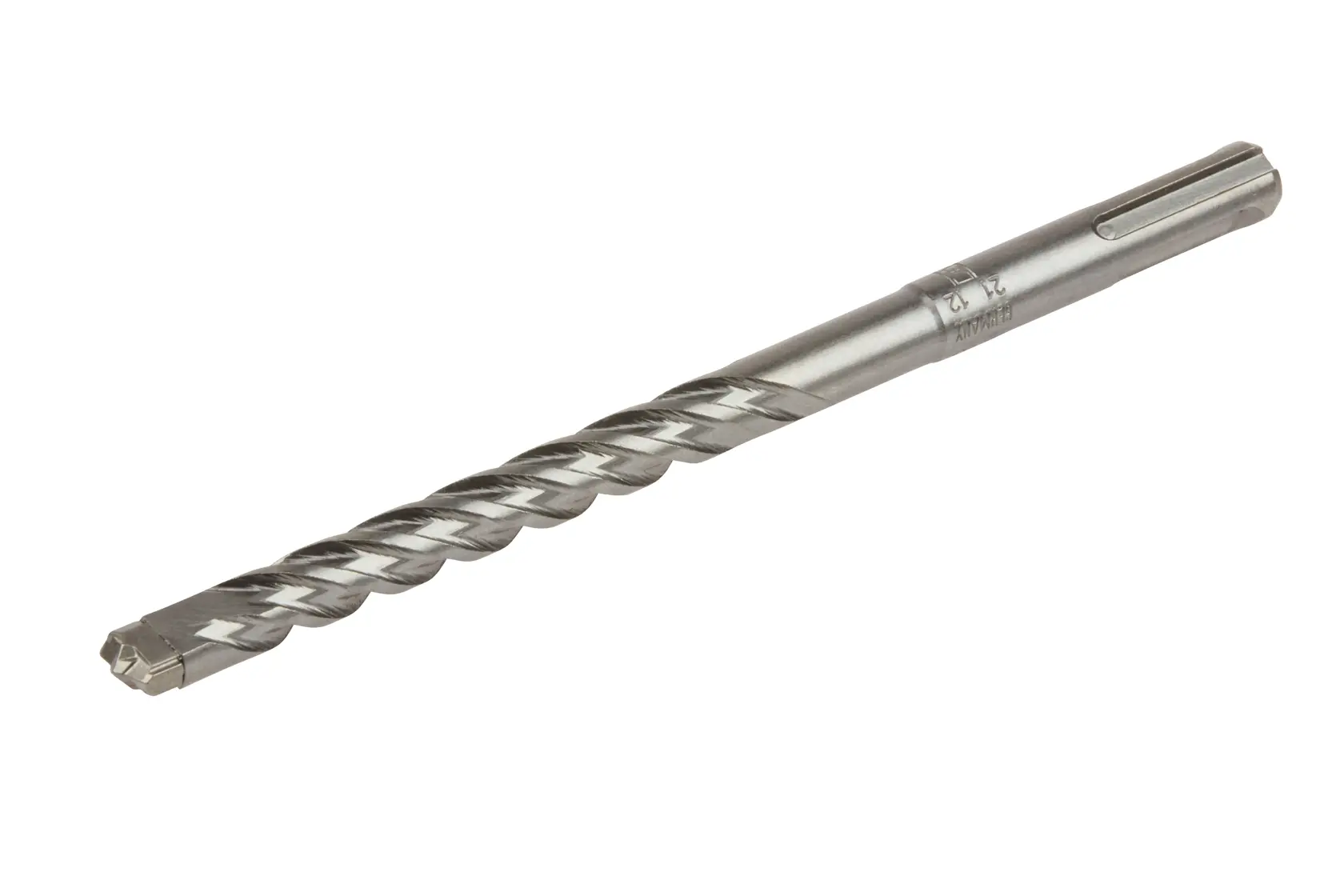 A DEWALT DT8928 metal masonry drill bit with spiral flutes for hammer drills, shown vertically on a white background.