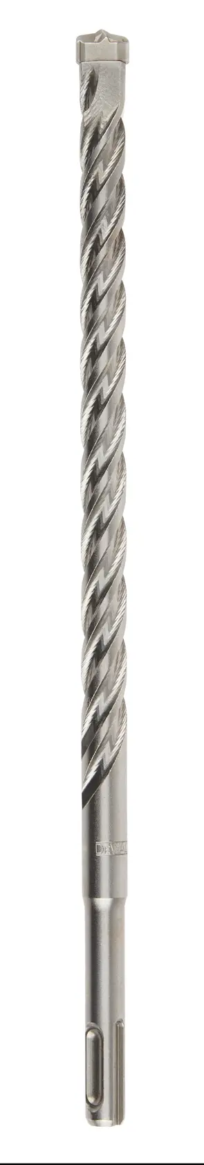 Long DEWALT masonry drill bit with spiral flutes, designed for use with rotary hammer drills.