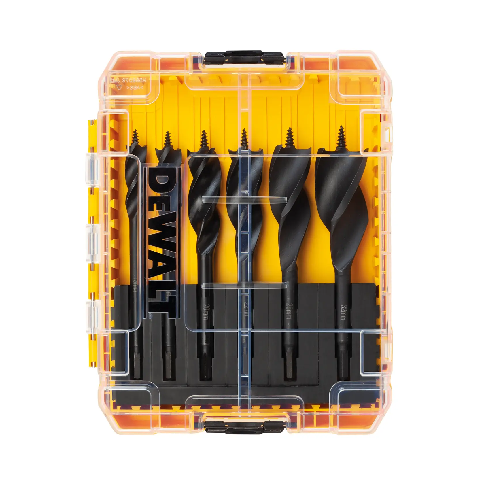 Graphique montrant la marque DEWALT XTREME Sub-Compact Series avec le slogan 'Compact et performance garantie' sur un fond jaune.