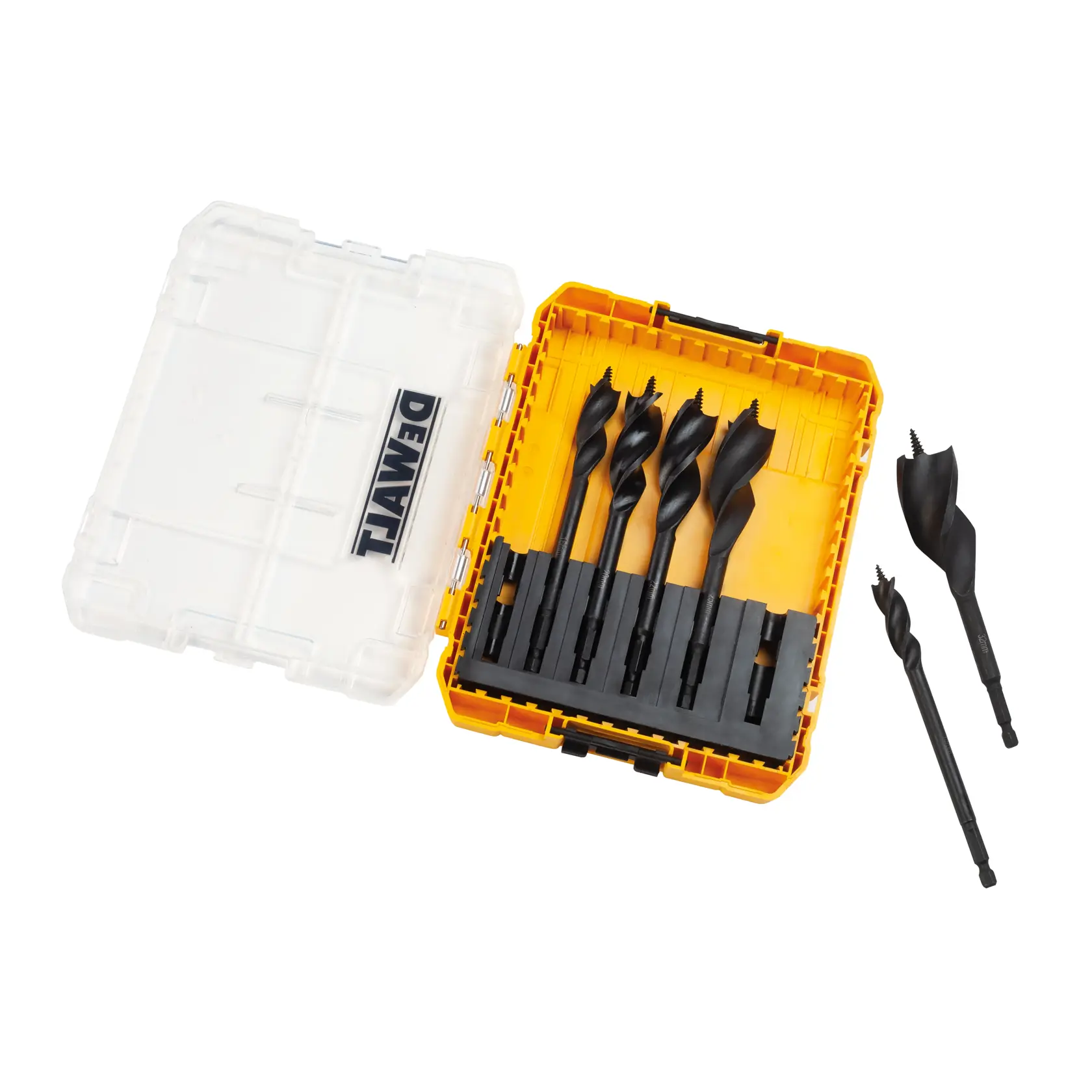 Graphic showing DEWALT XTREME Sub-Compact Series branding with the slogan 'Compact and Performance Packed' on a yellow background.