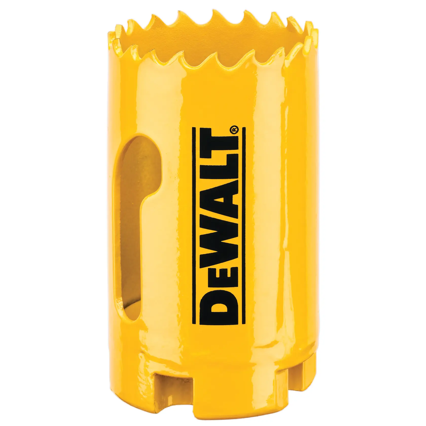 DEWALT yellow holesaw, Photography category, SKUs DT90307, DT90307-QZ visible, cylindrical with sharp teeth.