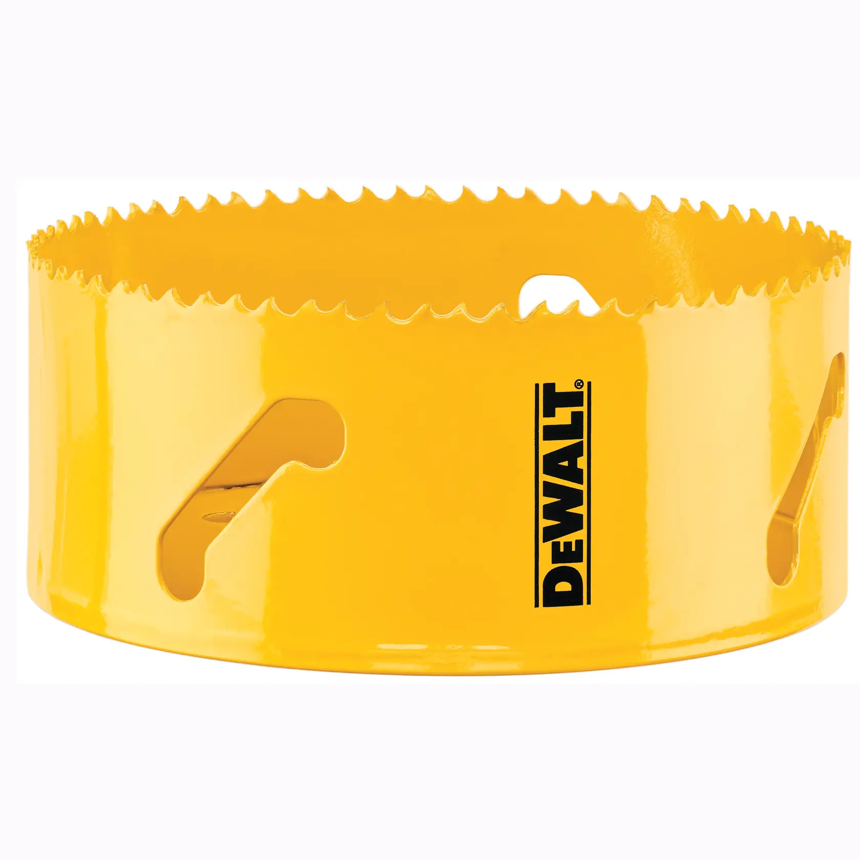 Graphique montrant la marque DEWALT XTREME Sub-Compact Series avec le slogan 'Compact et performance garantie' sur un fond jaune.