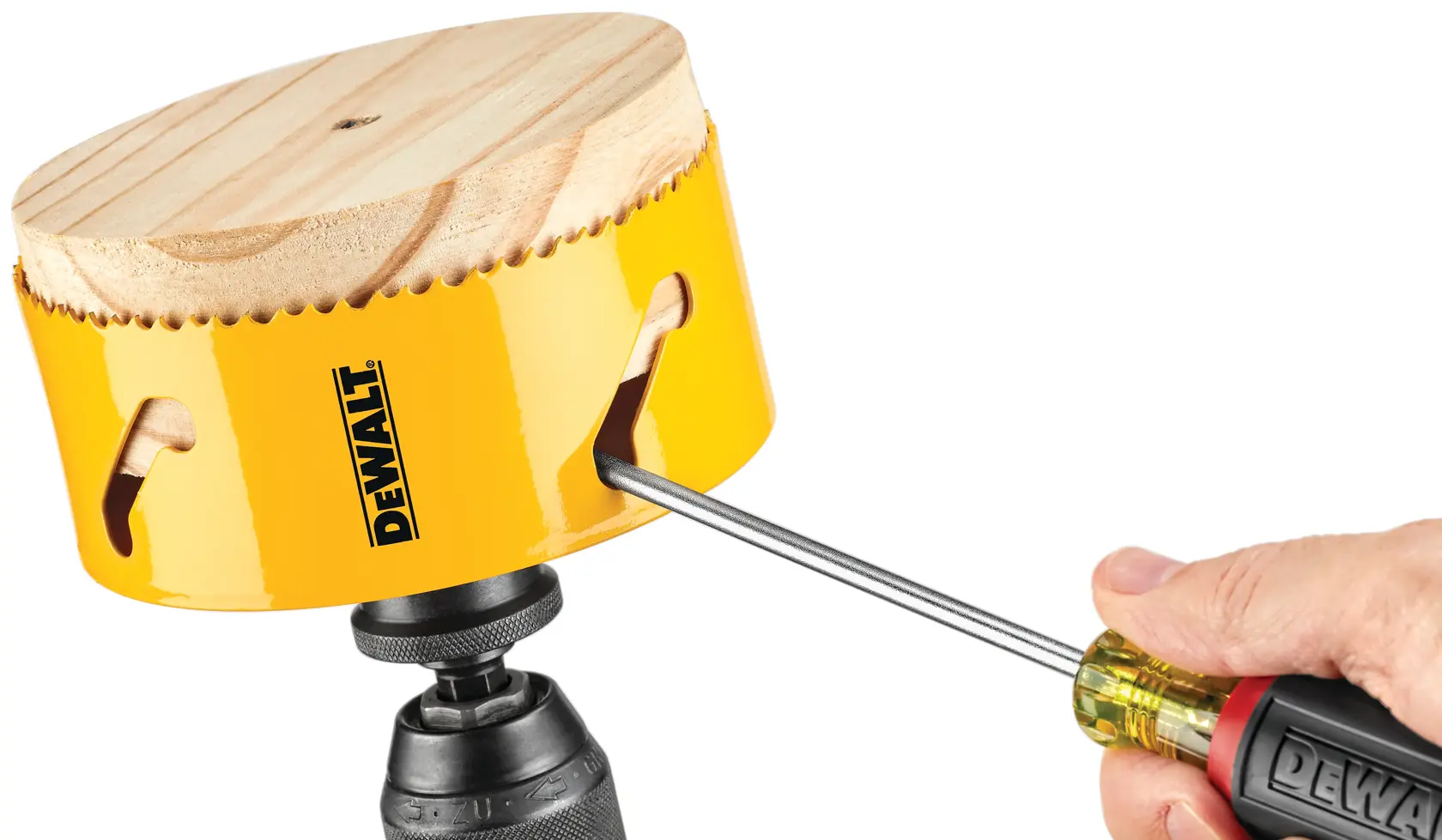 Graphic showing DEWALT XTREME Sub-Compact Series branding with the slogan 'Compact and Performance Packed' on a yellow background.