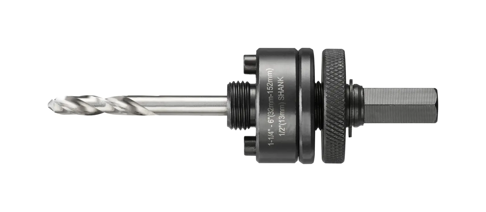 DEWALT DT90369 metal hole saw arbor with pilot drill bit, used for attaching hole saws to drills.